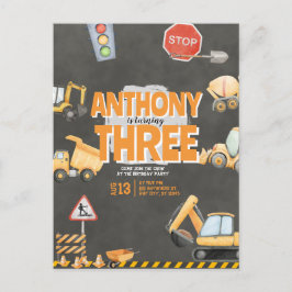 Einladung zum Bau- Geburtstag Postkarte
