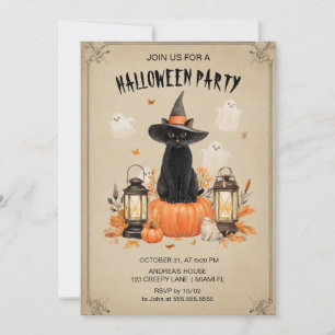 Einladung zum bezauberten Black Cat Halloween-Part