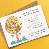Einladung zum Birdhouse Tree Housewarming