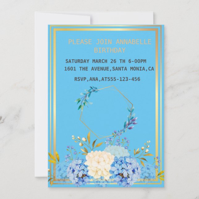 Einladung zum Blumengeburtstag (Vorderseite)