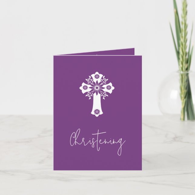 Einladung zum Blumenkreuz Weihnachten süße Pflaume (Vorderseite)