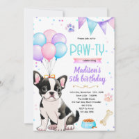 Einladung zum Boston-Terrier-Mädchen-Thema