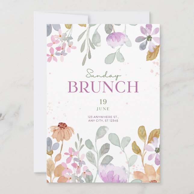 Einladung zum Brunch am Sonntag Funday - Elegant & (Vorderseite)