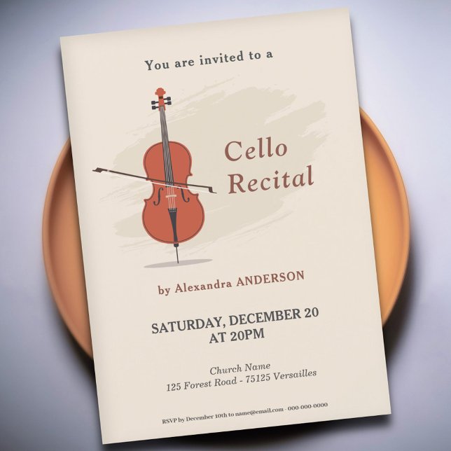 Einladung zum Cellomusik-Konzert (Cello Music Recital Invitation)