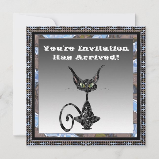 Einladung zum Classy Cat Halloween-Party (Vorderseite)