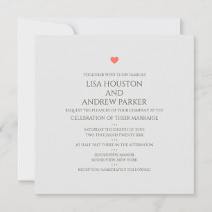 Einladung zum Coral Heart Wedding Square