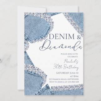 Einladung zum Denim & Diamonds Geburtstag