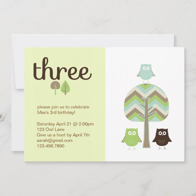 Einladung zum dritten Geburtstag (Vorderseite)