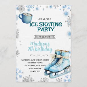 Einladung zum Eislaufen in Winterblau und Silber