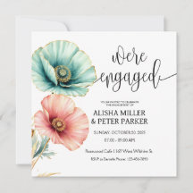 Einladung zum Engagement für blaue und rosa Aquare