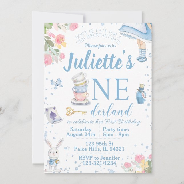 Einladung zum ersten Alice im Wunderland (Vorderseite)