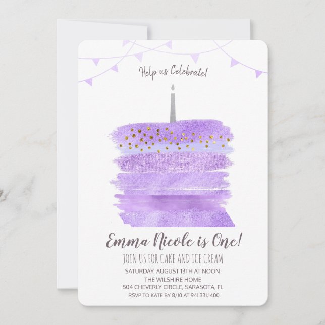 Einladung zum ersten Geburtstag (Vorderseite)