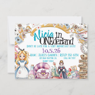 Einladung zum ersten Geburtstag des ONEderland Won Postkarte