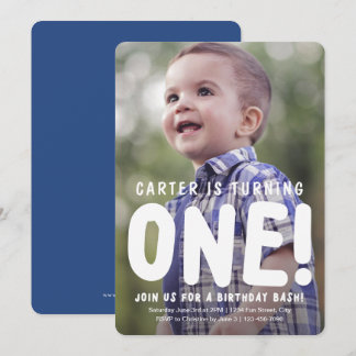 Einladung zum ersten Geburtstag des vertikalen Fot