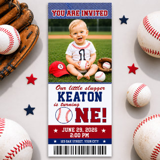 Einladung zum ersten Geburtstag im Baseball