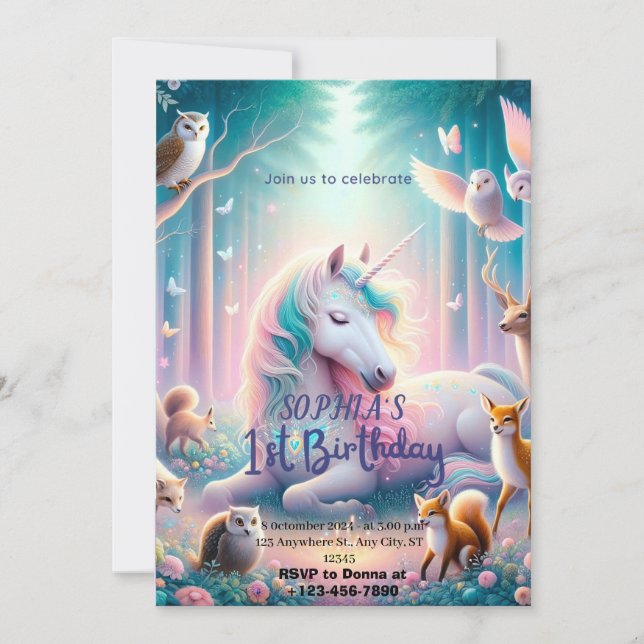 Einladung zum ersten Geburtstag/individuell anpass (Vorderseite)