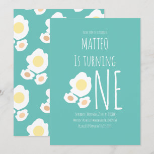 Einladung zum ersten Geburtstag mit Spiegelei