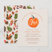 Einladung zum ersten Geburtstag von Budget Kürbis