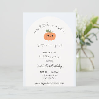 Einladung zum ersten Geburtstag von Little Pumpkin
