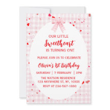 Einladung zum ersten Geburtstag von Little Sweethe