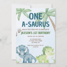 Einladung zum ersten Geburtstag von ONE-A-SAURUS D