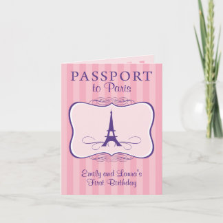 Einladung zum ersten Geburtstag von Paris Passport