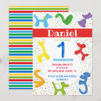 Einladung zum ersten Geburtstag von Tieren