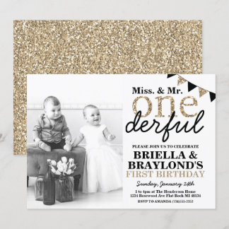 Einladung zum ersten Geburtstag von Twins