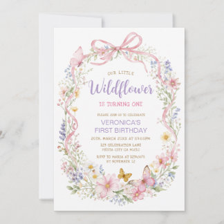 Einladung zum ersten Geburtstag - Wildflower Mädch