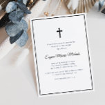 Einladung zum ersten Kommunizieren eines einfachen<br><div class="desc">Eine einfache,  moderne Frame Schwarz-Weiß erste Kommunion Einladungskarte. Farben und Text können personalisiert sein.</div>