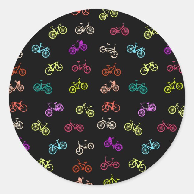 Einladung zum Fahrradmuster Runder Aufkleber (Vorderseite)