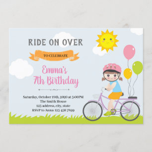 Einladung zum Fahrradparty-Mädchen
