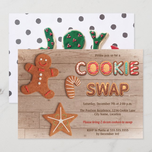 Einladung zum Feiertag-Cookie-Swap (Vorne/Hinten)