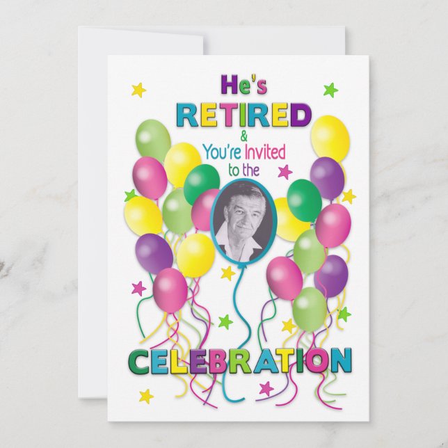 Einladung zum Festen, Ballons & Foto (Vorderseite)