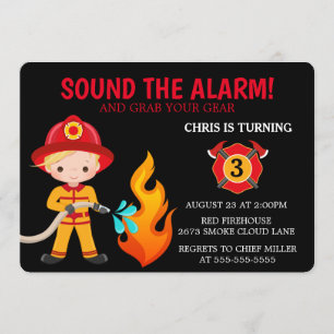 Einladung zum Feuerwehrmann für niedliche Kinder