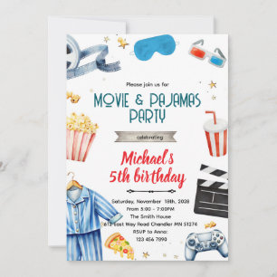 Einladung zum Film- und Pyjama-Jungen-Thema
