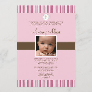 Einladung zum Foto "Christening Pink Stripe" - Mäd