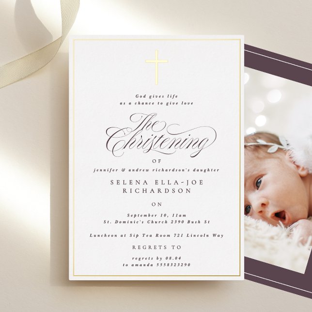 Einladung zum Foto "Gold Frame Cross Christening" (Von Creator hochgeladen)