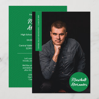 Einladung zum Foto "Green Geometric Abschluss"