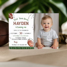 Einladung zum Foto im ersten Jahr Fußball