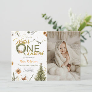 Einladung zum Foto im Winter Onederland zum Geburt