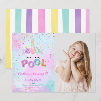 Einladung zum Foto von Aquarellfarben und Schwimmb