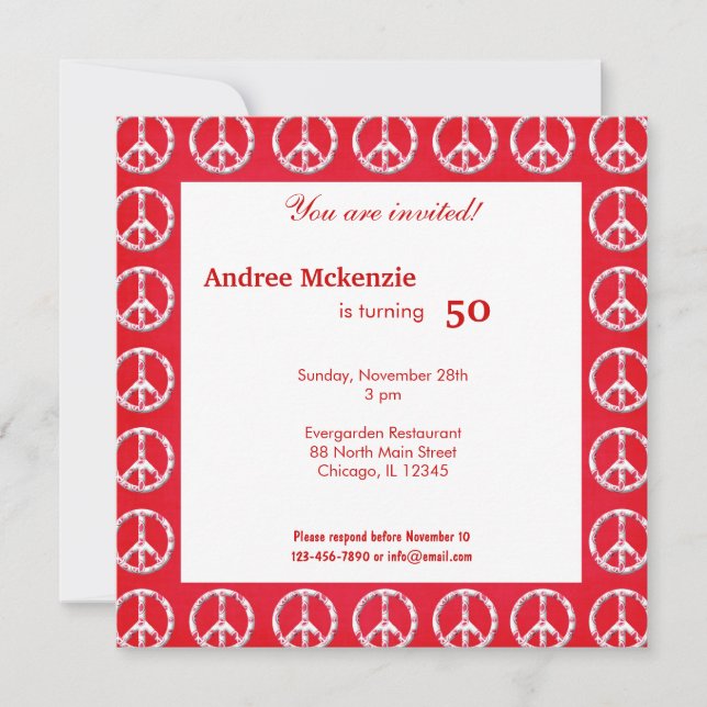 Einladung zum Friedenstag (Vorderseite)