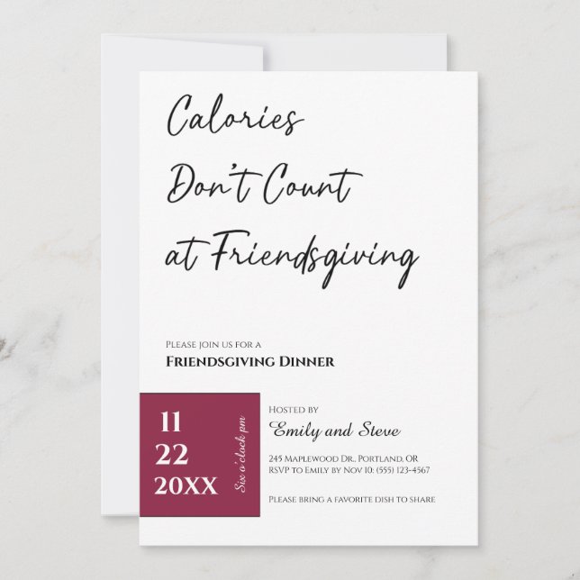 Einladung zum Friendsgiving-Dinner (Vorderseite)