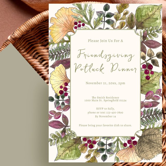 Einladung zum Friendsgiving-Potluck-Dinner  (Von Creator hochgeladen)