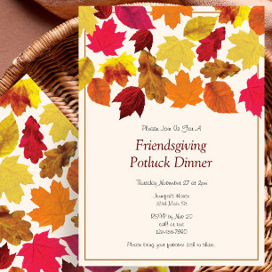 Einladung zum Friendsgiving-Potlucks-Dinnerabend