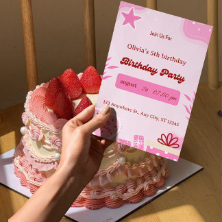 Einladung zum fünften Geburtstag für Mädchen
