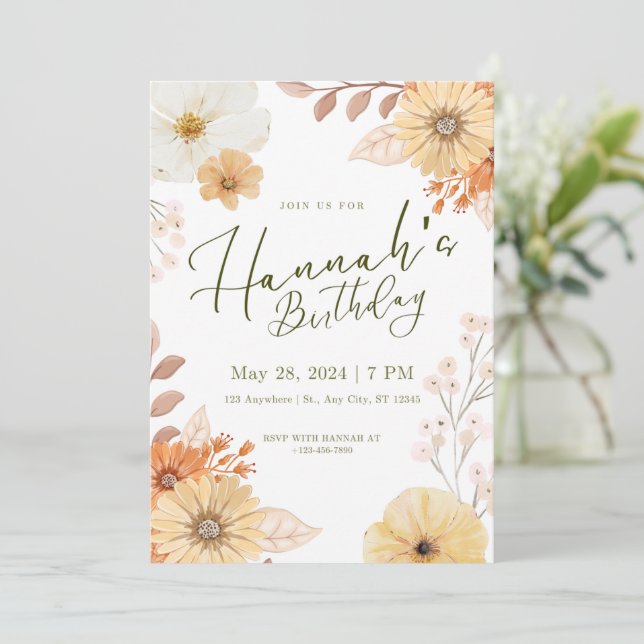 Einladung zum Geburtstag (Stehend Vorderseite)