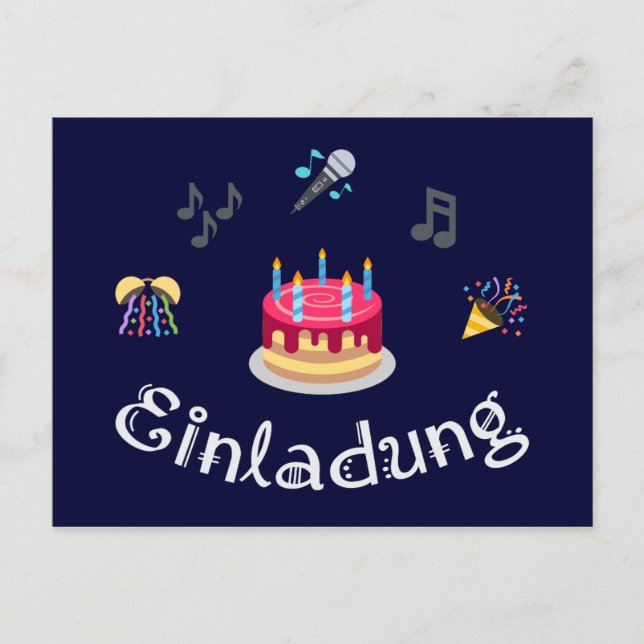 Einladung zum Geburtstag (Vorderseite)