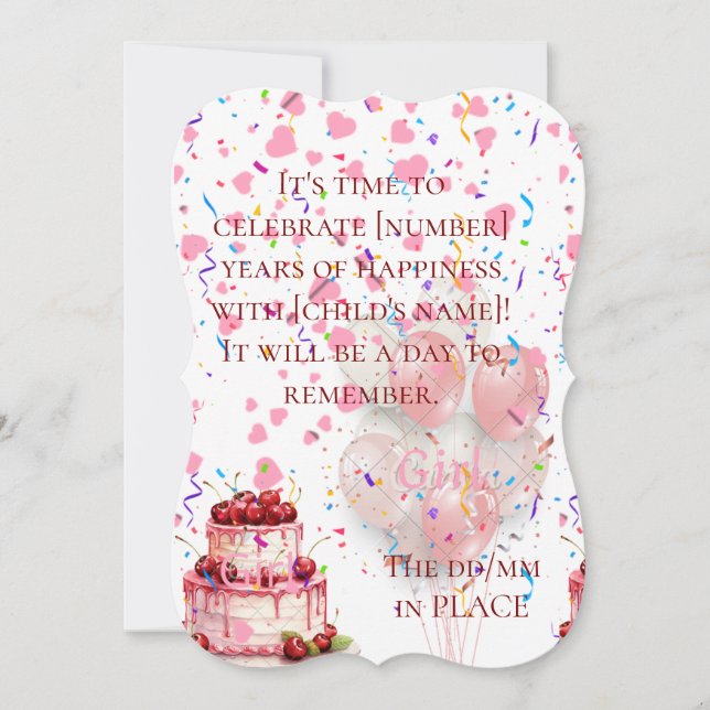 Einladung zum Geburtstag (Vorderseite)